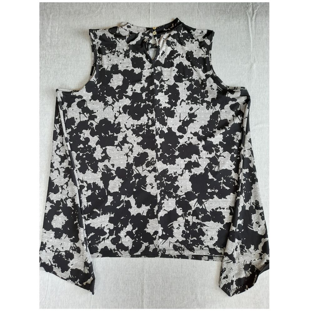 Ava James 2X Plus Women Spandex Blouse Back Keyhole Sleeveless Multi-Color - Picture 2 of 8